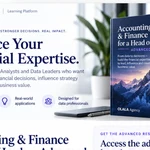 Accounting & Finance for Data Heads — Foundation course cover, introducing a 30-day programme covering accounting fundamentals, financial statements, profitability, and cash flow for data professionals.